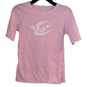Boho BITTEN Peace Dove Pink Tee Women’s Small Nature Lover Hippie Vibes Soft
